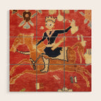 17th Century Isfahan Persian Animal Rug Print Wood Wall Art Gallery Image 1