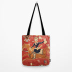 17th Century Isfahan Persian Animal Rug Print Tote Bag Gallery Image 2