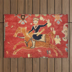 17th Century Isfahan Persian Animal Rug Print Outdoor Rug Gallery Image 1