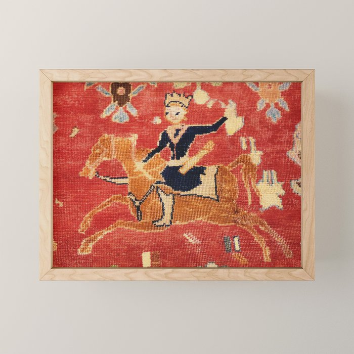 17th Century Isfahan Persian Animal Rug Print Mini Art Print Gallery Image 1