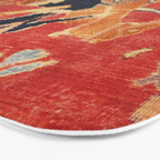 17th Century Isfahan Persian Animal Rug Print Bath Mat Gallery Image 3
