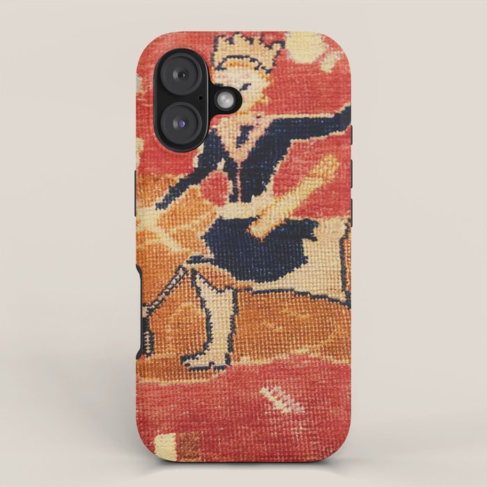 17th Century Isfahan Persian Animal Rug Print iPhone Case Gallery Image 1