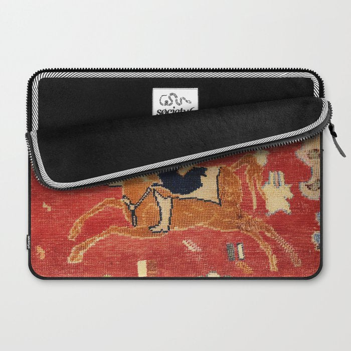 17th Century Isfahan Persian Animal Rug Print Laptop Sleeve Gallery Image 2