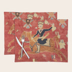 17th Century Isfahan Persian Animal Rug Print Placemat Gallery Image 1