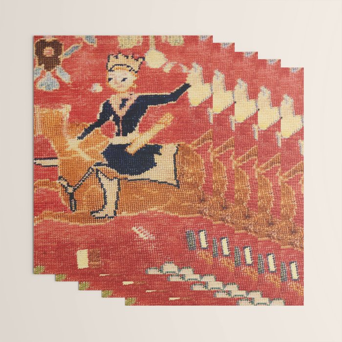 17th Century Isfahan Persian Animal Rug Print Wrapping Paper Gallery Image 3