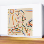 Self Love, Abstract Bohemian Woman Line Art, Feminism Boho Eclectic Beach Summer Sunny Reader Wall Mural Gallery Image 2