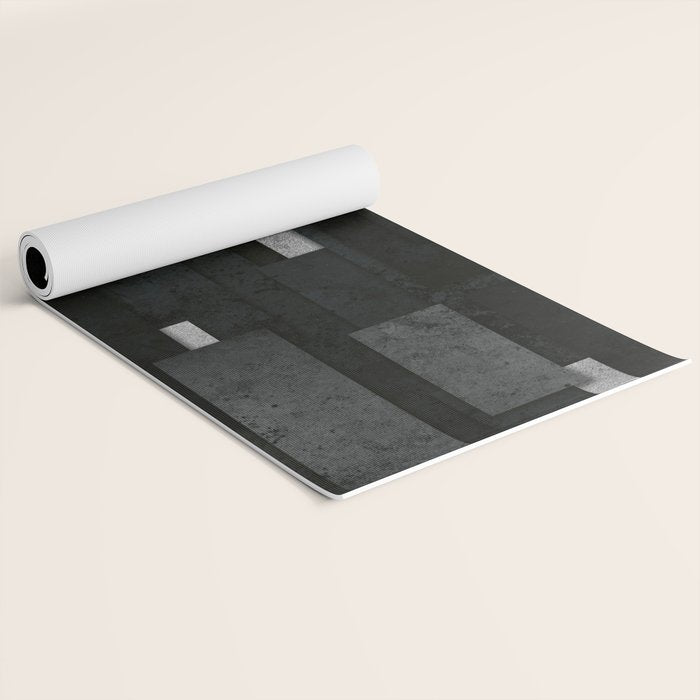 Silver and Black Urban Charcoal Spires Yoga Mat Gallery Image 2