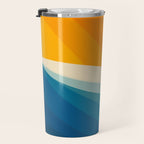 Abstract colorful landscape with wavy sea and sun Travel Mug Gallery Image 3