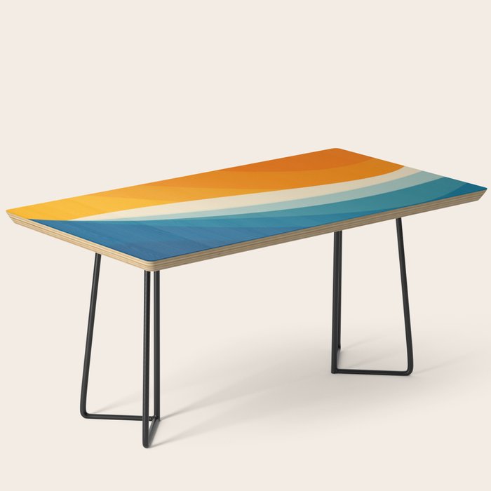 Abstract colorful landscape with wavy sea and sun Coffee Table Gallery Image 1