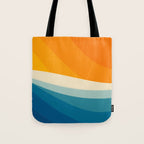 Abstract colorful landscape with wavy sea and sun Tote Bag Gallery Image 1