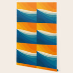 Abstract colorful landscape with wavy sea and sun Wallpaper Gallery Image 2