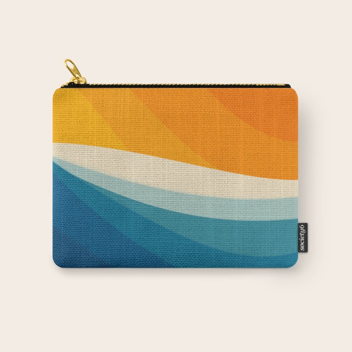 Abstract colorful landscape with wavy sea and sun Carry All Pouch Gallery Image 1
