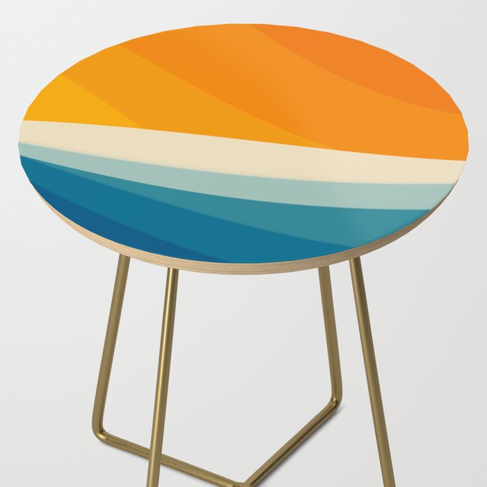 Abstract colorful landscape with wavy sea and sun Side Table Gallery Image 2
