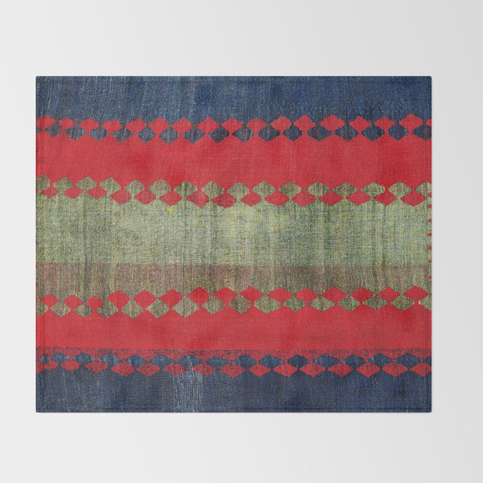 Azeri Shadda  Azerbaijan South Caucasus Plainweave Print Throw Blanket Gallery Image 2