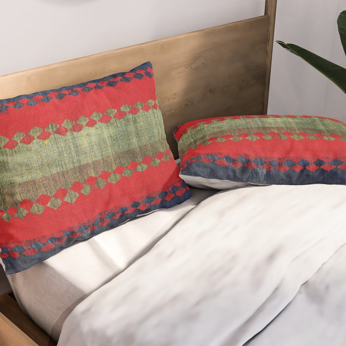 Azeri Shadda  Azerbaijan South Caucasus Plainweave Print Pillow Sham Gallery Image 2