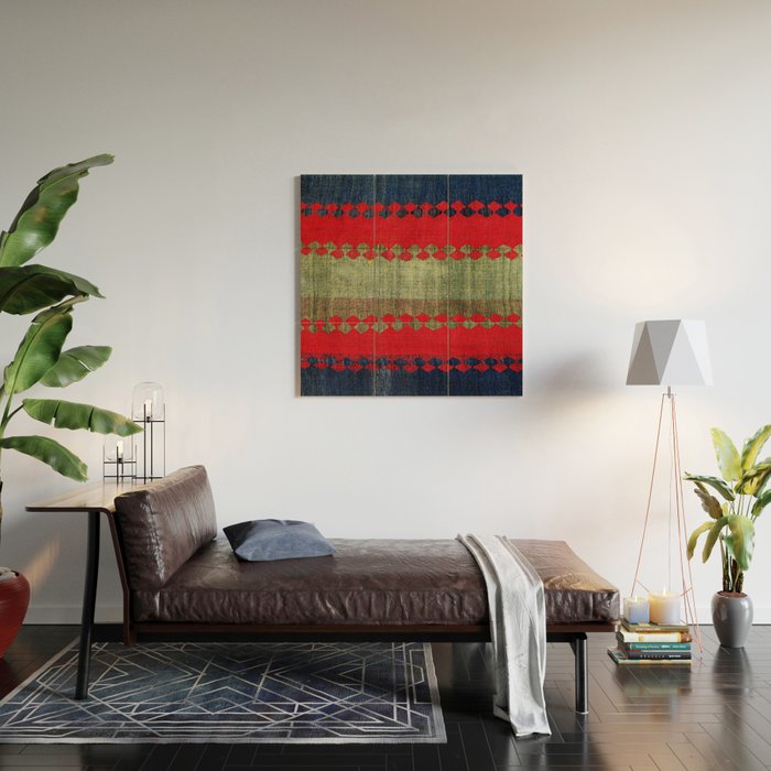 Azeri Shadda  Azerbaijan South Caucasus Plainweave Print Wood Wall Art Gallery Image 2