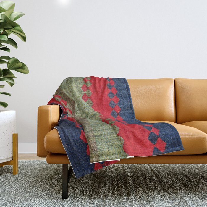 Azeri Shadda  Azerbaijan South Caucasus Plainweave Print Throw Blanket Gallery Image 1