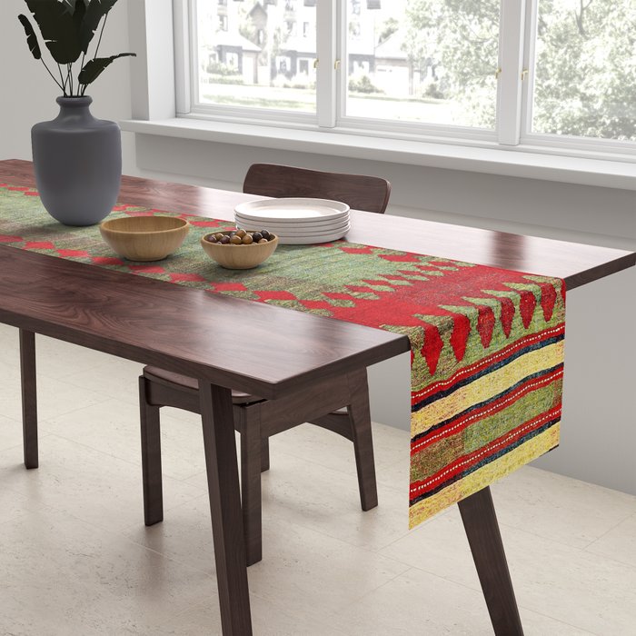Azeri Shadda  Azerbaijan South Caucasus Plainweave Print Table Runner Gallery Image 2