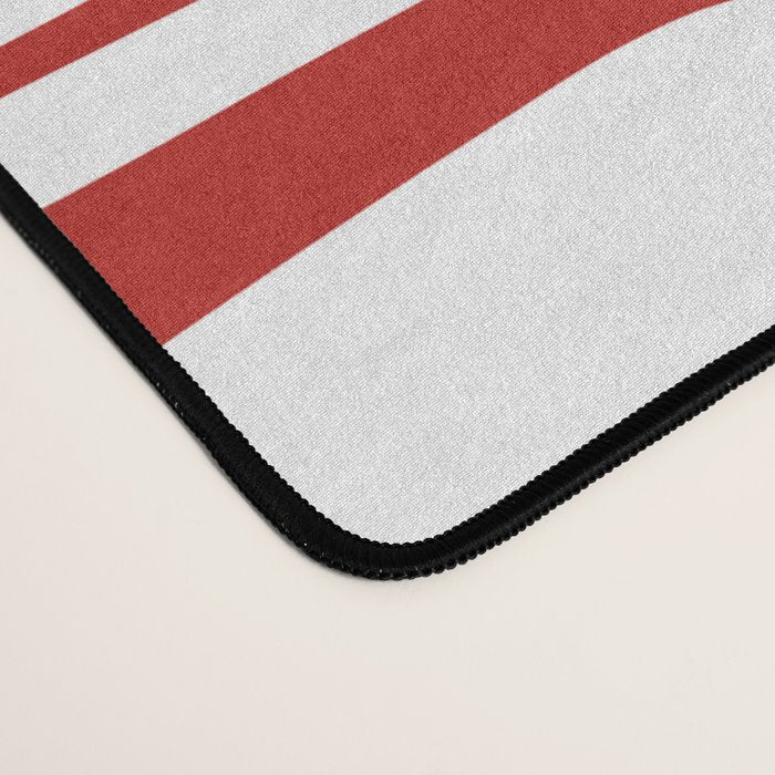Mid Century Modern Piquet Abstract Multi Geometric Pattern in Red and White Desk Mat Gallery Image 4