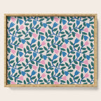 Simple Floral - Blue, Pink and Green Serving Tray Gallery Image 1