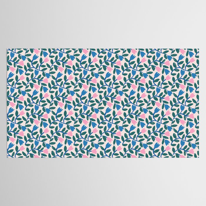 Simple Floral - Blue, Pink and Green Tablecloth Gallery Image 2