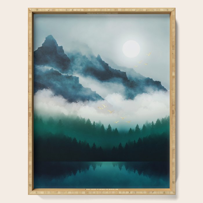 Midnight Moon Reflection Serving Tray Gallery Image 1