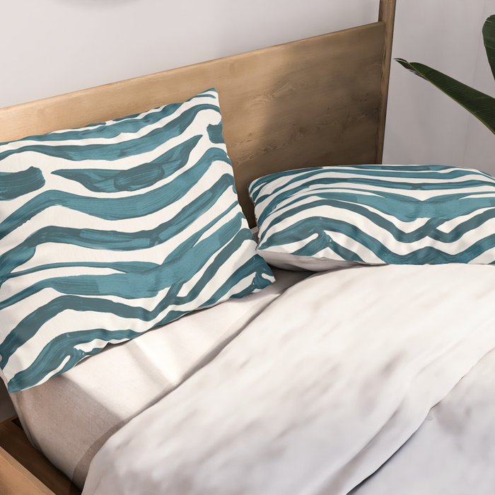 Zebra Print - Teal Palette Pillow Sham Gallery Image 2