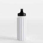 Classic Blue Baseball Stripe Lines On White Water Bottle Gallery Image 3