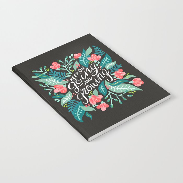 Keep on Going & Growing â Pink on Charcoal Notebook Gallery Image 2
