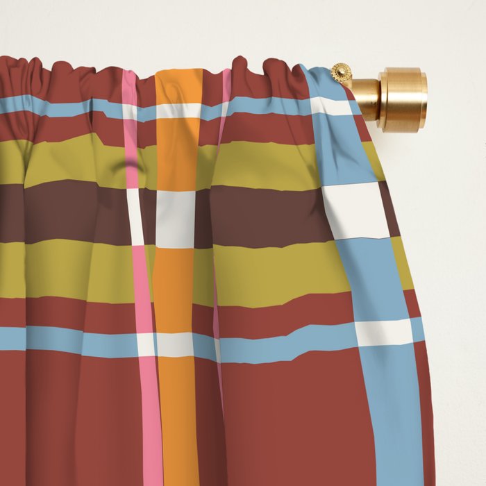 Autumn Tartan Charm Window Curtain Gallery Image 2