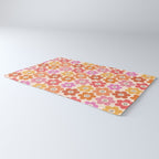 Retro Smiley Flowers Pattern Rug Gallery Image 3