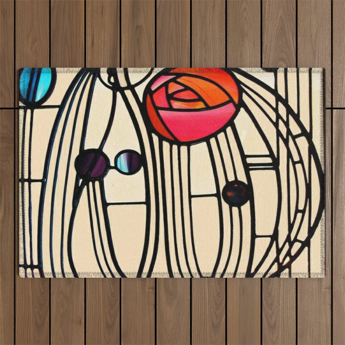 Charles Rennie Mackintosh window Outdoor Rug Gallery Image 1