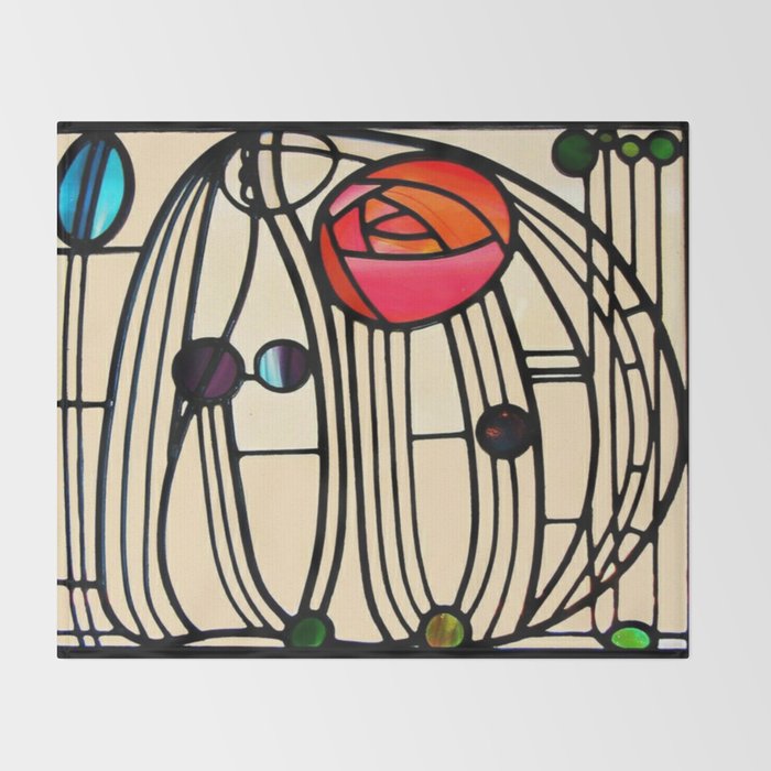 Charles Rennie Mackintosh window Throw Blanket Gallery Image 2