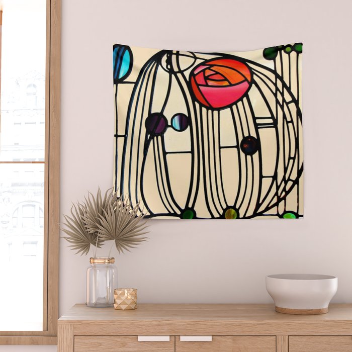 Charles Rennie Mackintosh window Wall Tapestry Gallery Image 2