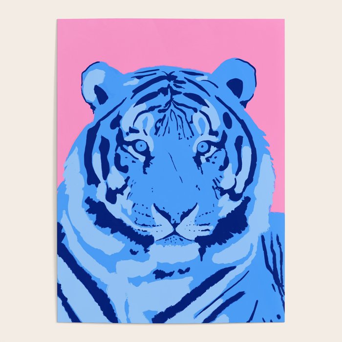 Tiger Blue & Pink Poster Gallery Image 4