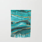 Aqua Turquoise Day Blue Galaxy Marble Wall Hanging Gallery Image 1