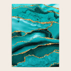 Aqua Turquoise Day Blue Galaxy Marble Poster Gallery Image 4