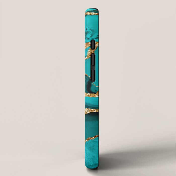 Aqua Turquoise Day Blue Galaxy Marble iPhone Case Gallery Image 2