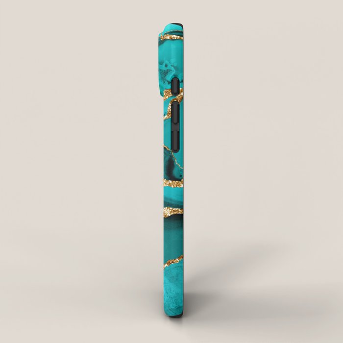 Aqua Turquoise Day Blue Galaxy Marble iPhone Case Gallery Image 2