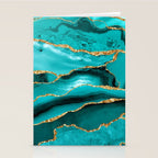 Aqua Turquoise Day Blue Galaxy Marble Stationery Card Gallery Image 2
