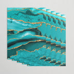 Aqua Turquoise Day Blue Galaxy Marble Wrapping Paper Gallery Image 3
