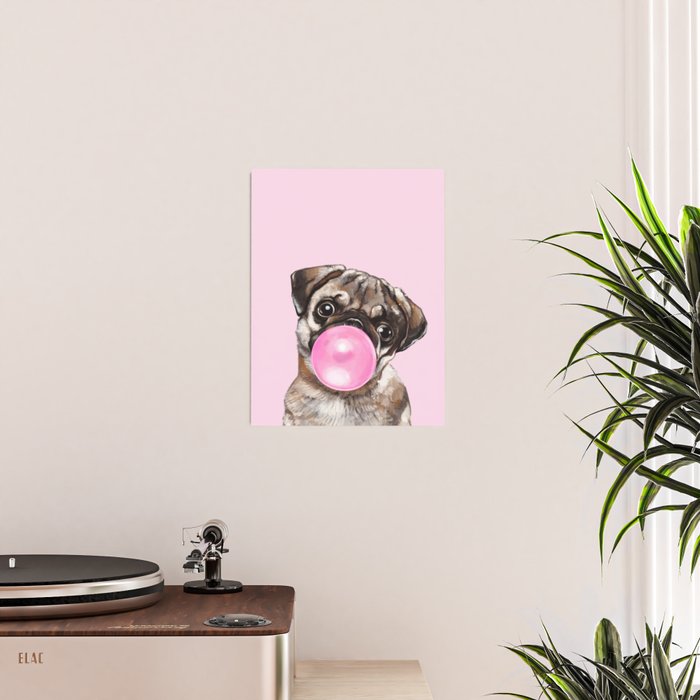 Pug with Pink Bubble Gum Poster Gallery Image 2