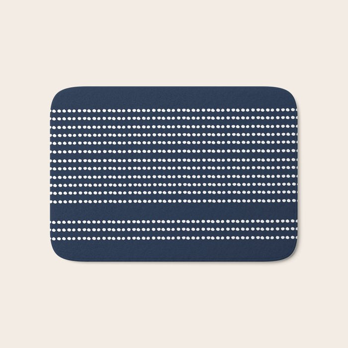 Spotted, African Pattern in Blue and White Bath Mat Gallery Image 1