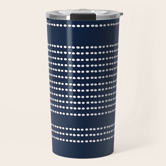 Spotted, African Pattern in Blue and White Travel Mug Gallery Image 1
