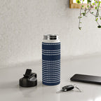 Spotted, African Pattern in Blue and White Water Bottle Gallery Image 4