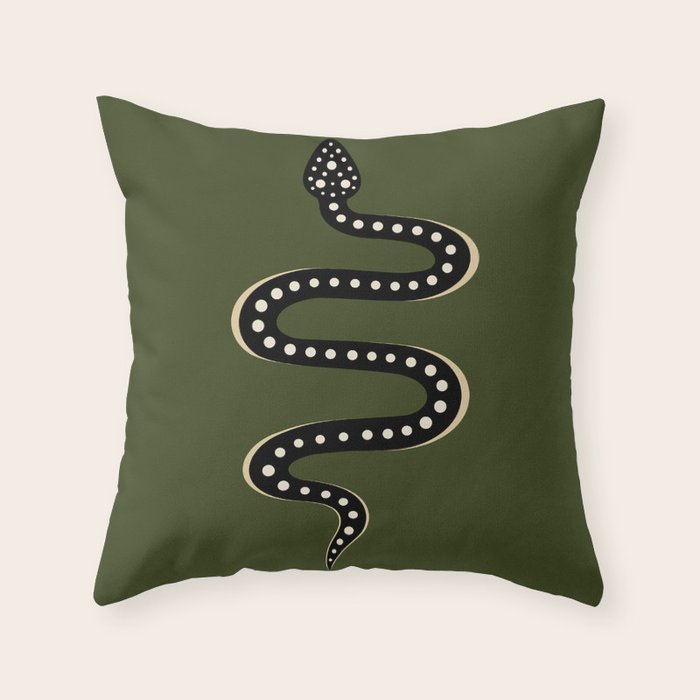 Minimal Snake XXXVI Throw Pillow Gallery Image 1