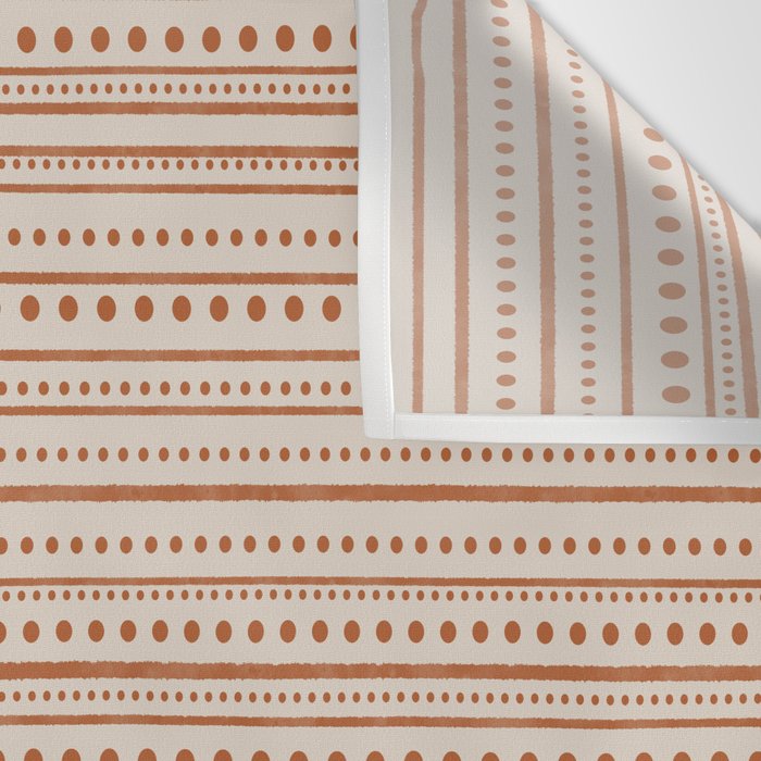 Bamako Textured Striped and Dotted Pattern in Putty and Clay Wall Tapestry Gallery Image 3