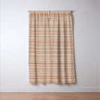 Bamako Textured Striped and Dotted Pattern in Putty and Clay Window Curtain Gallery Image 3