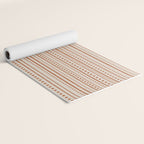 Bamako Textured Striped and Dotted Pattern in Putty and Clay Yoga Mat Gallery Image 2