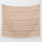 Bamako Textured Striped and Dotted Pattern in Putty and Clay Wall Tapestry Gallery Image 4